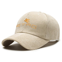 Load image into Gallery viewer, 1pc 'E.T.R.O' embroidered corduroy baseball cap, suitable for both men and women, perfect for autumn and winter, casual headwear
