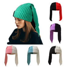 Load image into Gallery viewer, 1pc Winter Warm Y2K Knitted Hats for Women,outdoor Warm Soft Thick Beanies with Cute Rabbit Ear Skullies Personality Casual Caps
