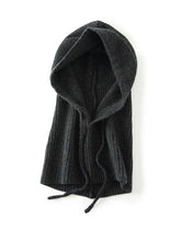 Load image into Gallery viewer, Wool Cashmere Knitted Hood Hat Scarf Elegant Hats Beanies Women Men Winter Neck Warm Balaclava Headgear Caps Unisex 4 New Colors
