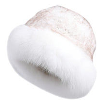 Load image into Gallery viewer, Luxury Women's Winter Hat Knitted Rabbit Fur Hats with Big Fox Fur Brim Lady Fashion Bucket Cap
