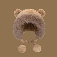 Load image into Gallery viewer, Winter   Warm Hat Cute Lacing Bear Ears Hat Ear Protection Velvet Rabbit Ear Woolen Bucket Hat Women
