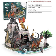 Load image into Gallery viewer, Jurassic Dinosaur Model 3D 3D Puzzle Model Scene Decoration Double Ridge Dragon Dragon Tyrannosaurus Rex Animal Model Children's Educational Toys
