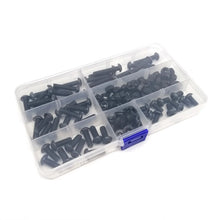 Load image into Gallery viewer, M1.6 M2 M2.5 M3 M4 M5 M6 M8 Black Grade 10.9 Steel Hex Hexagon Socket Allen Button Round Head Screw Bolt Nut Assortment Kit Box
