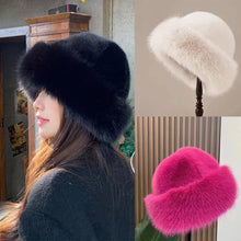 Load image into Gallery viewer, Women's Fluffy Fur Bucket Hat Plush Winter Fisherman Cap Warm Thick Hat for Snowy Days Christmas Gifts
