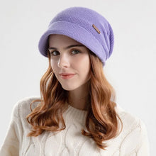 Load image into Gallery viewer, Fashion Soft Knitted Hat Fleece Lined Thickened Beanies Keep Warm Short Brim Ear Protection Outdoor
