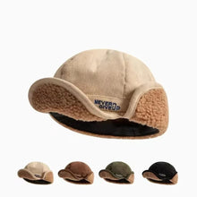 Load image into Gallery viewer, Mesh Red ins Lamb Fleece Thickened Warm Duck Tongue Ear Protection Hat for Men and Women Autumn and Winter Thickened Riding
