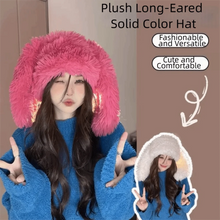 Load image into Gallery viewer, Y2k Fashion Faux Fur Rabbit Ear Hat Ear Protection Rabbit Ear Balaclava Cap Sweet Women's Beanies Ski Activities
