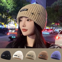 Load image into Gallery viewer, Solid Color Knitted Beanies Keep Warm Anti-cold Female Beanie Caps Hip Hop Outdoor Ladies Casual Cap For Women/Men/Students
