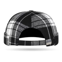 Load image into Gallery viewer, Large Checkered Melon Skin Tang Hat Breathable Adjustable Round Top Beanies Hat Docker Cap Plaid Landlord Hat Brimless Hat
