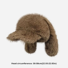 Load image into Gallery viewer, Y2K Versatile Rabbit Ears Baseball Caps Long Rabbit Ears Warm Baseball Caps Solid Color Thickened Russian Hat Unisex
