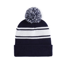 Load image into Gallery viewer, Casual Pom-Pom Beanie Cap Cozy Striped Thick Warm Winter Hat Ear Protection Soft Knitted Hat

