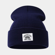 Load image into Gallery viewer, Unisex Letter Labal Beanies for Men Women Fashion Knitted Winter Hat Solid Hip-hop Skullies Hat Bonnet
