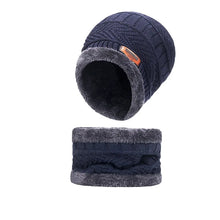 Load image into Gallery viewer, Winter Hat For Men Fleece Scarf Women Neck Leather Knitted Cap Thick Wool Neck Warmer Balaclava Ski Mask Skullies Beanies
