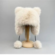 Load image into Gallery viewer, New Thickened Winter Hats for Women Keep Warm Imitation Fox Fur Furry Trapper Hat Ear Protectors Windproof Bomber Hat Winter
