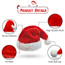 Load image into Gallery viewer, Christmas Santa Hat For Adults And Kids Unisex Velvet Cozy Long Plush Red Xmas Hats 2025 New Year's Holiday Party Supplies
