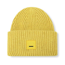 Load image into Gallery viewer, Classic square smiley face adult wool knitted hat thickened warm cold hat European and American couple woolen hat
