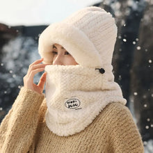 Load image into Gallery viewer, Fashion Beanies Cap Thickened Windproof Winter Hat Scarf Set Keep Warm Neck Warmer Hooded Face Mask Outdoor
