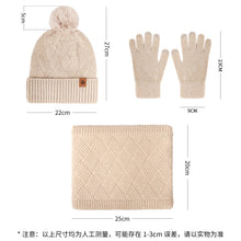 Load image into Gallery viewer, Men's / Women's Outdoor Warm Fleece-lined Knitted Hats Winter Cold-proof Double-layer Stocking Cap One/three-piece Set Skullies
