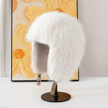 Load image into Gallery viewer, Trendy Luxury Faux Fur Hat Retro Solid Color Raccoon Fur Hat Warm Windproof Winter Hat Unisex Winter Wear
