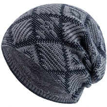 Load image into Gallery viewer, Unisex Fashion Winter Dandy Hats Geometric Figure Style Knitted Hats For Men Women Beanie Cap Outdoor Plush Fur Lining Warm Hat
