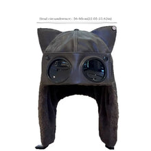 Load image into Gallery viewer, Fashion Retro Bomber Hat PU Leather Plus Fluff Pilot Hat Windproof Velvet Lining Winter Ear Protection Hat Unisex
