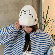 Load image into Gallery viewer, 1pc Winter Warm Beanie Hats for Women Winter Knitted Beanie Hat with Cute Cat Warm Crochet Cap Trendy Slouchy Ski Caps for Women
