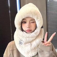 Load image into Gallery viewer, Fashion Beanies Cap Thickened Windproof Winter Hat Scarf Set Keep Warm Neck Warmer Hooded Face Mask Outdoor

