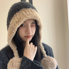 Load image into Gallery viewer, Casual Windproof Knitted Hat Thickened Keep Warm Ear Protection Hat Coldproof Beanies Cap for Women Girls
