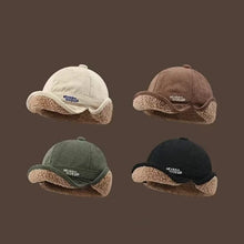 Load image into Gallery viewer, Mesh Red ins Lamb Fleece Thickened Warm Duck Tongue Ear Protection Hat for Men and Women Autumn and Winter Thickened Riding

