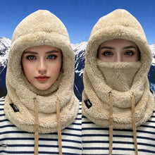 Load image into Gallery viewer, New Warm Integrated Scarf Mask Hat Windproof Coldproof Hooded Hat Polar Fleece Balaclava Autumn and Winter
