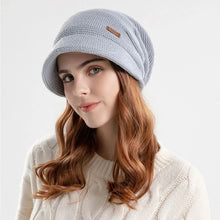 Load image into Gallery viewer, Fashion Soft Knitted Hat Fleece Lined Thickened Beanies Keep Warm Short Brim Ear Protection Outdoor
