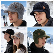 Load image into Gallery viewer, New Unisex Winter Hat Plush Fur Lined Warm Earflap Cap Stylish Soft Beanie Hat  Outdoor Thick Ski Sports Knitted Hat
