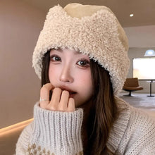 Load image into Gallery viewer, Versatile Warm Thick Women Beanies Hat Windproof Thickened Pullover Hat Coldproof Lei Feng Hat Winter Outdoor
