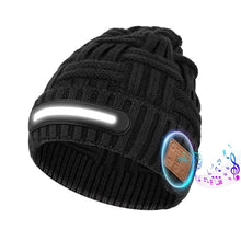 Load image into Gallery viewer, Winter Warm Bluetooth Music Knitted Hat Plus Velvet USB Rechargeable Ear Protection Hat Coldproof Supporting Wireless Calls
