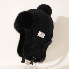 Load image into Gallery viewer, Fashion Women Winter Fur Warm Windproof Hat Lei Feng Cap Fur Ear Flap Cap Buckle Warm And Thick Ear Protection Outdoor Headwear
