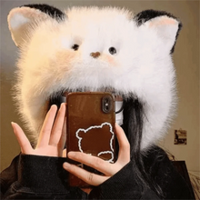 Load image into Gallery viewer, New Fluffy Winter Hat Winter Warm Thicken Fur Bucket Hat Ear Protection Earmuffs Cap Snowy Day
