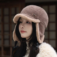 Load image into Gallery viewer, Casual Windproof Winter Hat Velvet Lining Warm Earflaps Hat Thickened Russian Hat For Women
