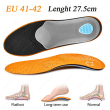 Load image into Gallery viewer, Insole Leather Orthopedic  Orthotic Arch Support Instep Flat Foot  Pad PU Latex Antibacterial Active Carbon Foot Care Unisex shoe pads
