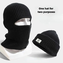 Load image into Gallery viewer, 2 in1 Winter Mask Beanies Hats Warm Knitted Balaclava Hats Windproof Solid Full Face Ski Bonnet Tactical Cycling Earmuffs Cap
