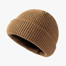 Load image into Gallery viewer, Knitted Hat Women's Cold Hat Winter Hat Men's Autumn Winter Melon Leather Hat Solid Color Versatile Dome Knitted Hat

