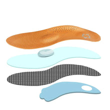 Load image into Gallery viewer, Insole Leather Orthopedic  Orthotic Arch Support Instep Flat Foot  Pad PU Latex Antibacterial Active Carbon Foot Care Unisex shoe pads
