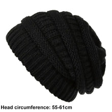 Load image into Gallery viewer, Stylish Solid Color Warm Knitted Hat Soft Elastic Windproof Winter Knit Beanies Keep Warm Without Brim Knit Slouchy Beanie Adult
