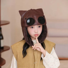 Load image into Gallery viewer, Fashion Retro Bomber Hat PU Leather Plus Fluff Pilot Hat Windproof Velvet Lining Winter Ear Protection Hat Unisex
