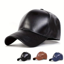 Load image into Gallery viewer, Casual Outdoor Sports Leather Baseball Caps Adjustable Hip Hop Warm Caps Autumn Winter Thermal Hats for Men Women
