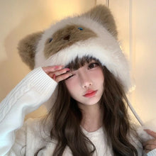 Load image into Gallery viewer, Cute Cat Ear Hat Windproof Soft Earflap Bonnet Hat Ear Protection Thick Warm Hooded hat

