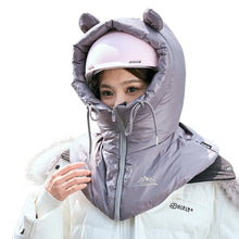 Load image into Gallery viewer, Warm Winter Down Hooded Hats Ultralight Drawstring Coat Short Tank Top Zippper Removable Neck Cover Fake High Collars Women's
