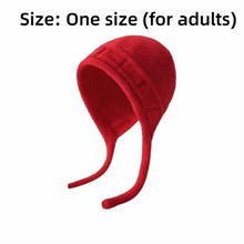 Load image into Gallery viewer, Women's Fashion Warm Strap Knit Hat Soft Thick Beanie Hat Binding Knitted Classic Earmuff Hat Snow Outdoor
