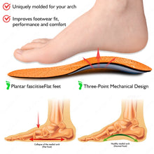 Load image into Gallery viewer, Insole Leather Orthopedic  Orthotic Arch Support Instep Flat Foot  Pad PU Latex Antibacterial Active Carbon Foot Care Unisex shoe pads
