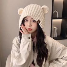 Load image into Gallery viewer, Cute Ear Protection Bear Ear Hat Keep Warm Solid Color Knitted Hat Headgear Ear Protection Hat Winter
