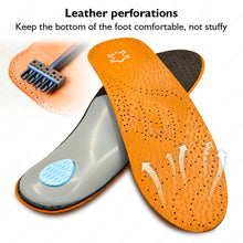 Load image into Gallery viewer, Insole Leather Orthopedic  Orthotic Arch Support Instep Flat Foot  Pad PU Latex Antibacterial Active Carbon Foot Care Unisex shoe pads
